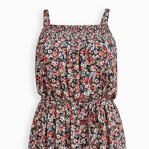 Trapeze Midi Dress Gauze Floral Torrid Size 0/L/12